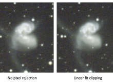 Pixel rejection allows us to get rid of the 'smeared out' hot pixels